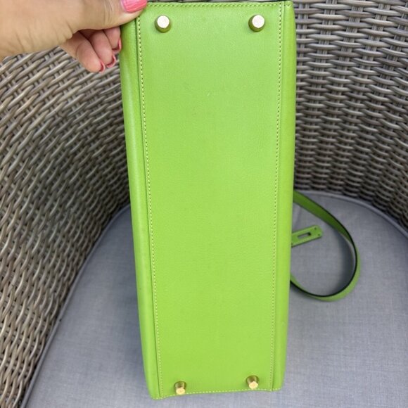 Authentic 1995 Hermes SAC KELLY II SELLIER 32 VACHE FJORD Vert Cru green - Picture 5 of 14